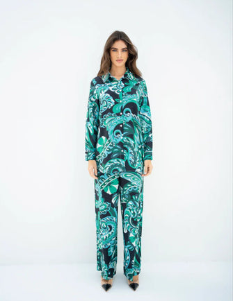 Hassal Spring Summer 23 - Aztec Green & Black Co Ord Set