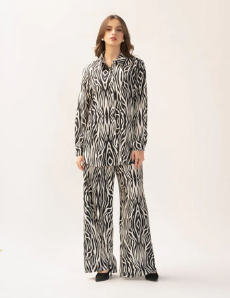 Hassal Spring Summer 23 - Elif Black and White Zebra Suit