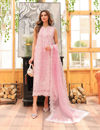 Zaib Luxury Lawn X Edit 23 - PASTEL PINK LUXURY LAWN NEL-23626