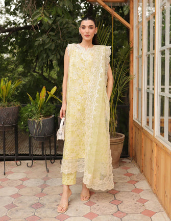 Zaib Luxury Lawn X Edit 23 - PASTEL LIME LUXURY LAWN NEL-23624