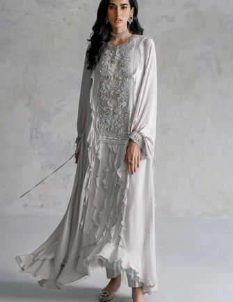 Ammara Khan Kaftan 23 - GREY SKIES (D-03)