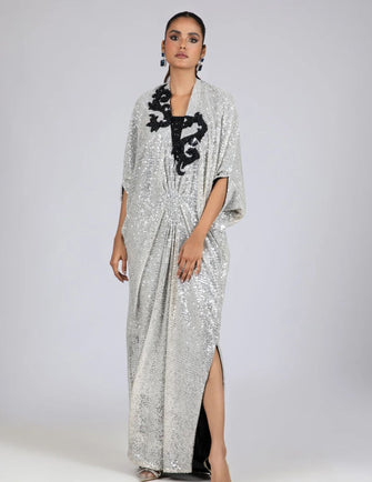 Ayesha Somaya - Kaftans - KF-15650-SILVER