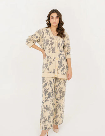 Hassal Autumn Winter 23 - Sasha Floral Knit Suit Blue