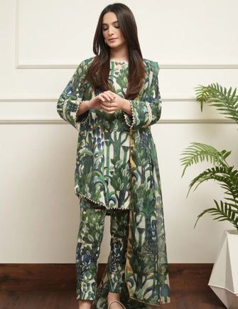 Huma Dilnawaz Summer Lawn Collection 24 - Emerald Foliage