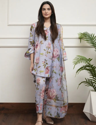 Huma Dilnawaz Summer Lawn Collection 24 - Lilac Fantasy