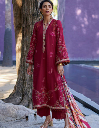 Farah Talib Aziz Suay Luxury Lawn 24 - ENZO RED