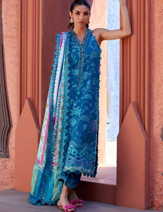 Farah Talib Aziz Suay Luxury Lawn 24 - MOANNA TEAL