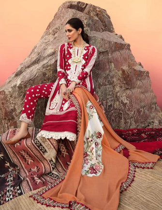 Crimson X Saira Shakira Winter Collection 2020 – Marori Separates - Scarlet