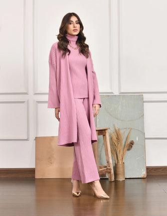 Hassal Autumn Winter - Alaia Piece Violet Rose Knit Set