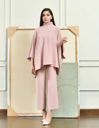 Hassal Autumn Winter -Lily Knitted Cape Pink Separates