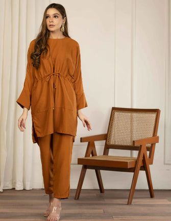 Hassal spring summer ‘22- Beril Suit with Ruched Belt