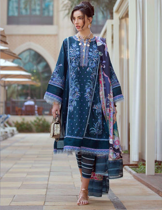 Farah Talib Aziz - Nera Luxu Lawn' 21 - Kaia Teal