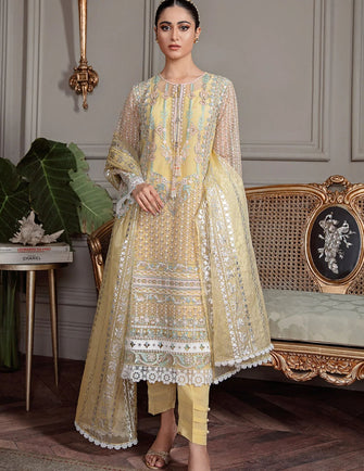 Ammara Khan Viola -EMBROIDERED KURTA WITH 'PANNI' DUPATTA SET (D-10)