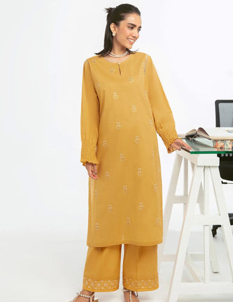 Ammara Khan Mode Vol III - MUSTARD EMBROIDERED CO-ORD SET (D-05)