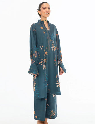 Ammara Khan Mode Vol III - AK PRINTED TEAL CO-ORD SET (D-08)