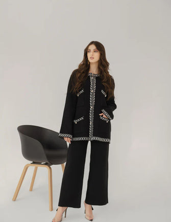 Hassal Autumn Winter 22 - Aylin Black Tweed Knit Suit