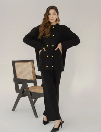 Hassal Autumn Winter 22 -Sabiah Black Military Suit