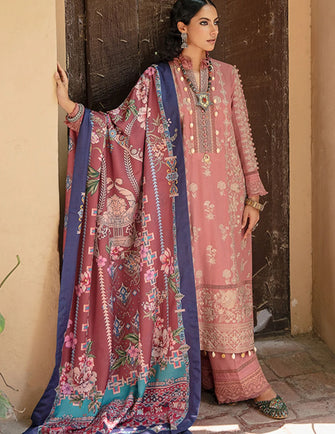 Ammara Khan Khush Amdeed Unstitched collection 22 - 'CHAI' PINK EMBROIDERED (D-02)