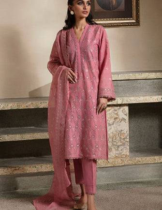 Cross Stitch Chikankari Lawn suit 23 - CORAL BOUGUET-3PC