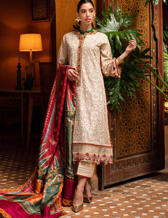 Farah Talib Aziz - Kesh Luxury Unstitched 23- Kasbah Sand